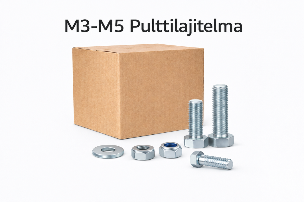 M3–M5-pulttilajitelma (täys- ja osakierteisiä) – täydellinen sarja, 13,5 kg