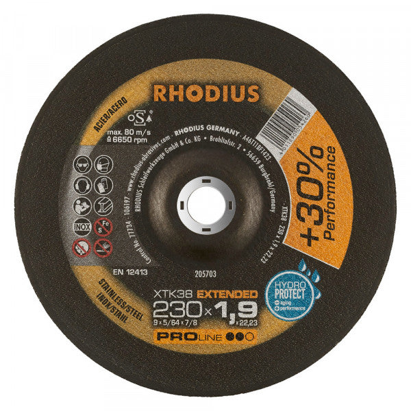 Rhodius-katkaisulaikat Xt38 / Xtk38 Inox, 25 kpl