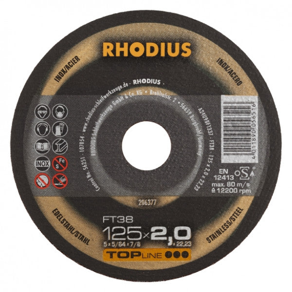 Rhodius Ft38 Inox -katkaisulaikat, 25 kpl