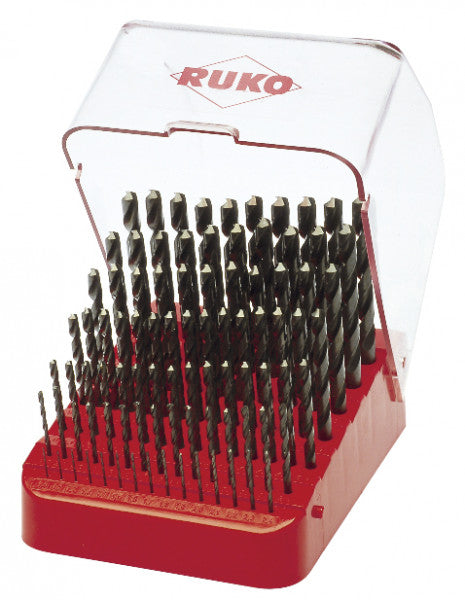 RUKO-poranteräsarja 1–10 mm (väli 0,10 mm), 91 osaa