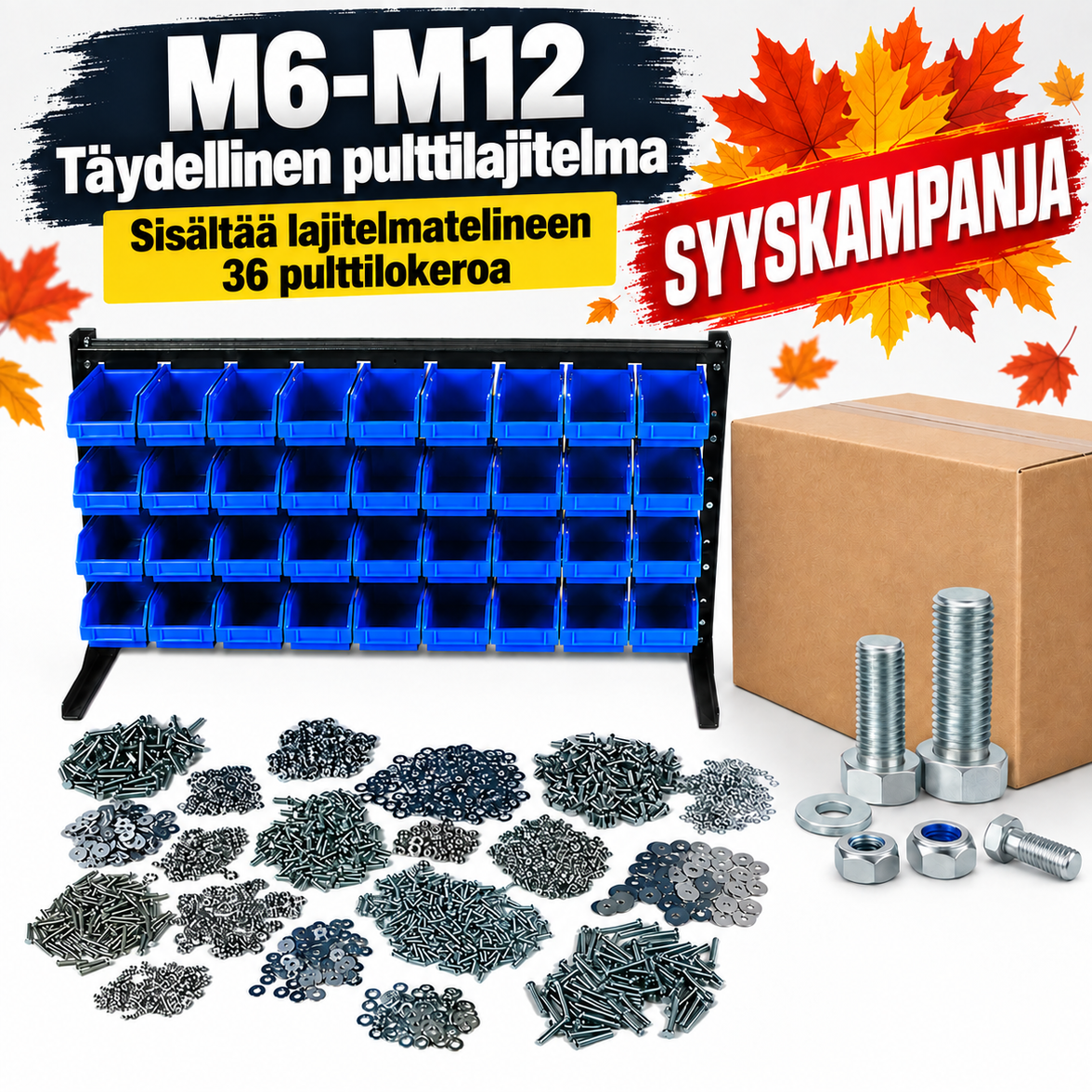 M6–M12-pulttilajitelma 53kg lajitelma! – Syyskampanja!